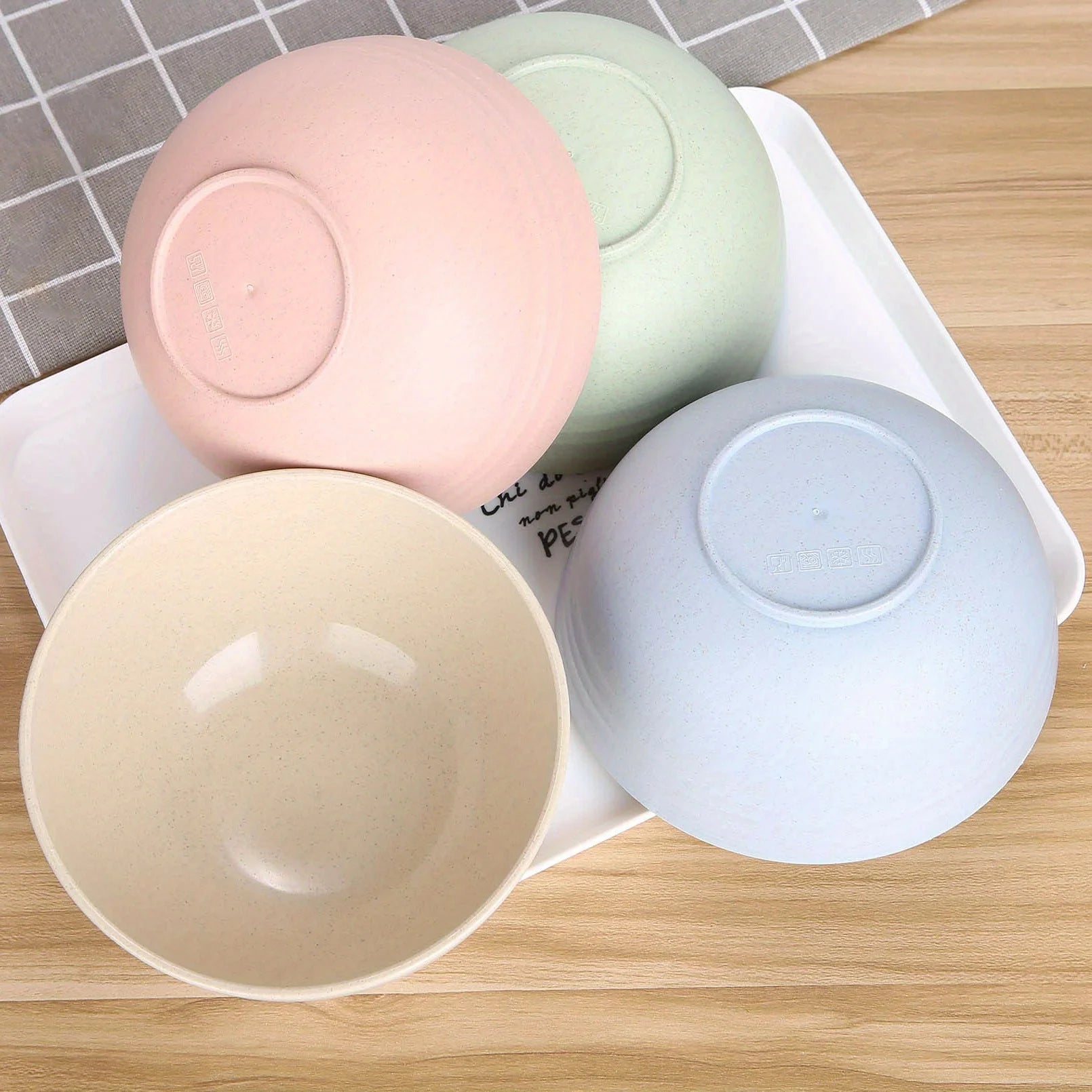 4-Piece Non Fragile Grain Bowl Set - 24 Ounce PP Plastic Bowl for Soup/Rice/Grains - Microwave and Dishwasher Safe