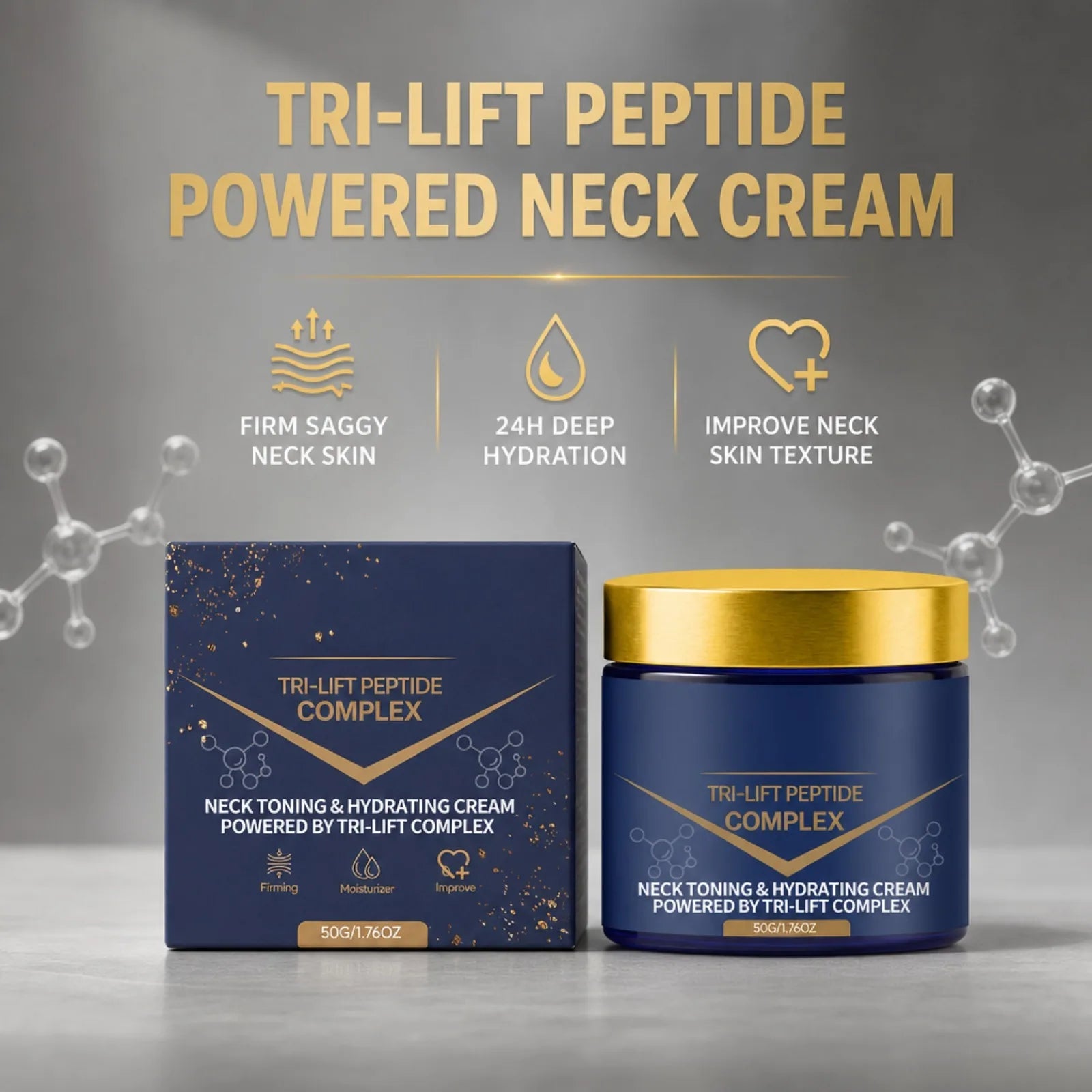 Tri-Lifting Peptide Neck Firming Moisturizer Hydrating Neck Cream Lines Tighten Neck Contour Smoothing Dull Skin Neck Care Cream