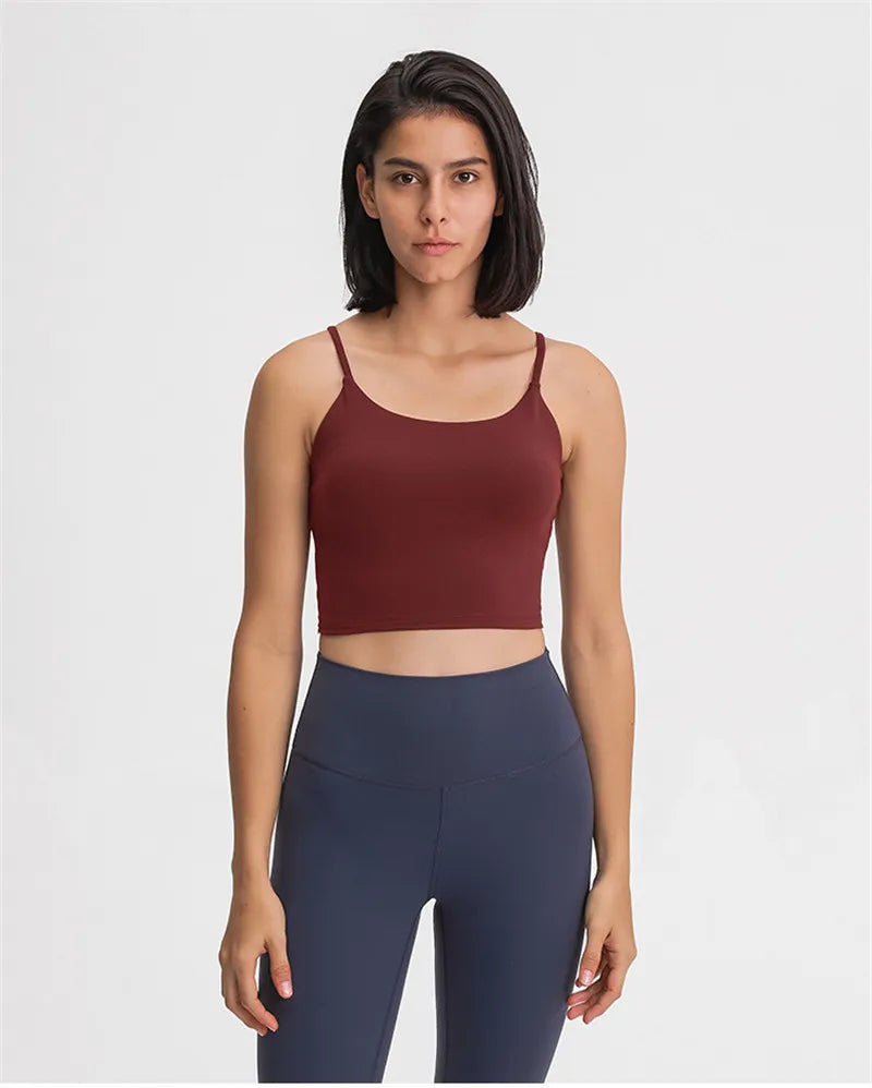 Solid Color Women Sports Bra Comprehensive Training Shockproof Halter Soft Sports Fitness Top Gym Yoga Chest Pad Comprehensive