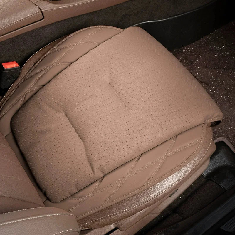 Car Seat Cushion New Waist Cushion for Most Cars Breathable and Ventilated Nappa Leather All Season Seat Cushion
