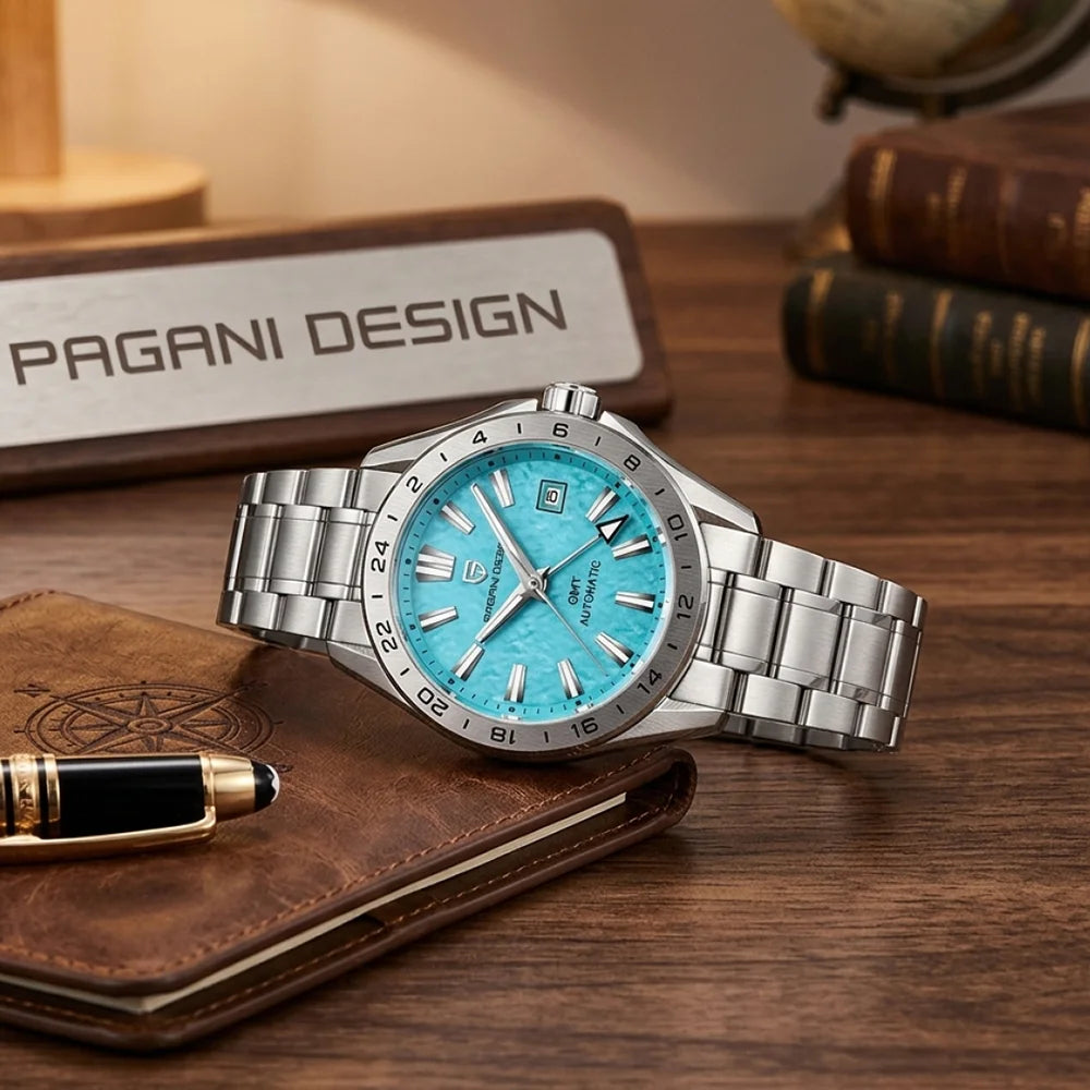 Pagani Design GMT Men's Mechanical Watch Luxury Sapphire Glass Stainless Steel Automatic Mechanical Men's Watch 100 Waterproof
