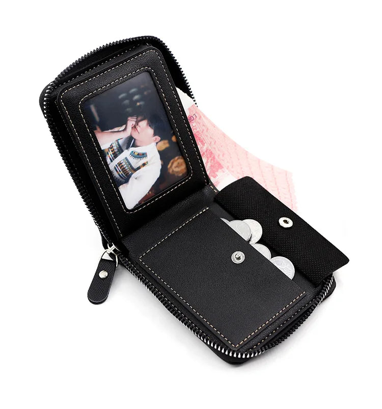 New Men Zipper Wallets Short Card Holder Vintage Male Wallet High Quality PU Leather Classic Coin Pocket Wallet For Boys