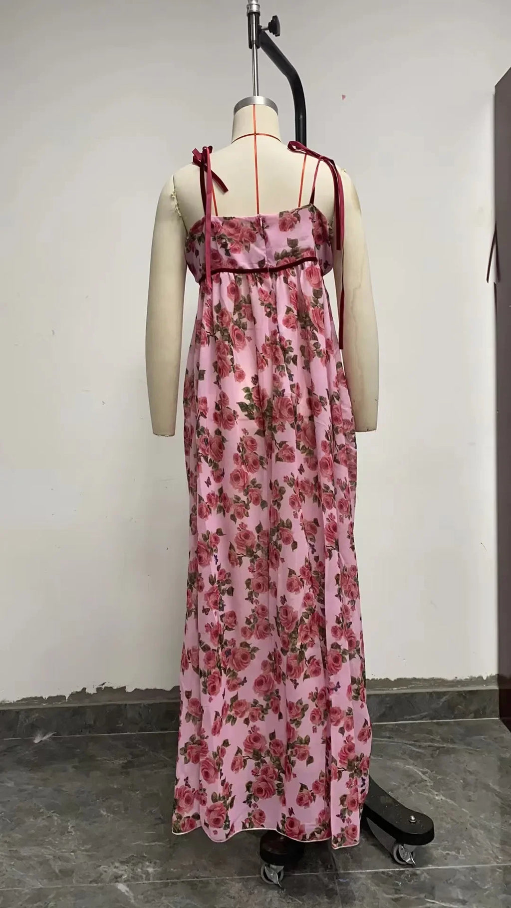 2024 New Vintage Printed Long Dress Sexy Tank Dress Beach Casual Vacation For Women Fashionable Sleeveless Design