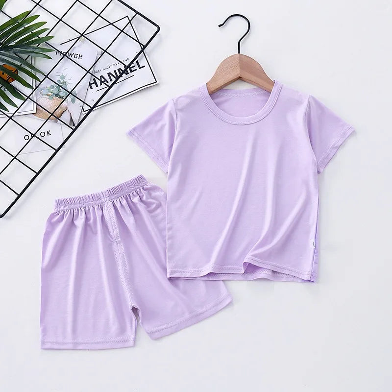 Spring Summer Baby Girls Clothes Pajamas Sets Kids Boy Modal  Homewear Modal Nightwear Children's Indoor Clothing Pijamas Suit
