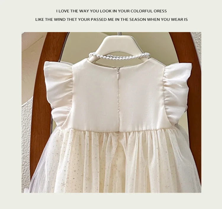 Girls' Summer Dress 2025 New Children's Internet Famous Princess Dress, Girls' Summer Super Fairy Mesh Dress
