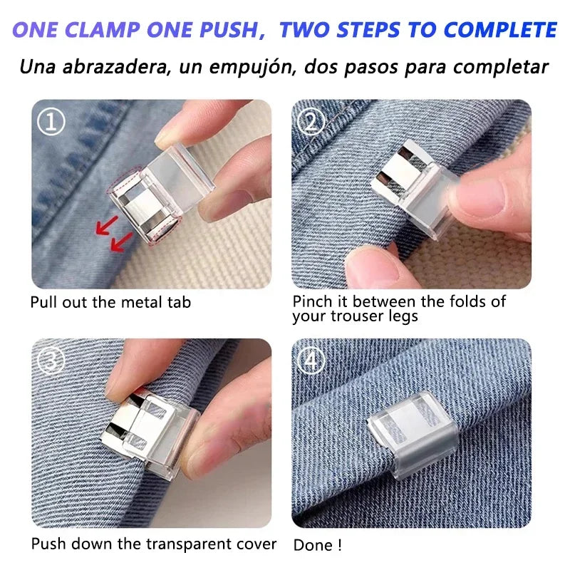 1-20pcs Multi-Function Leg Edge Clips Invisible Trouser Legs Fixing Clips for Instant Shortening,Transparent and Decorative