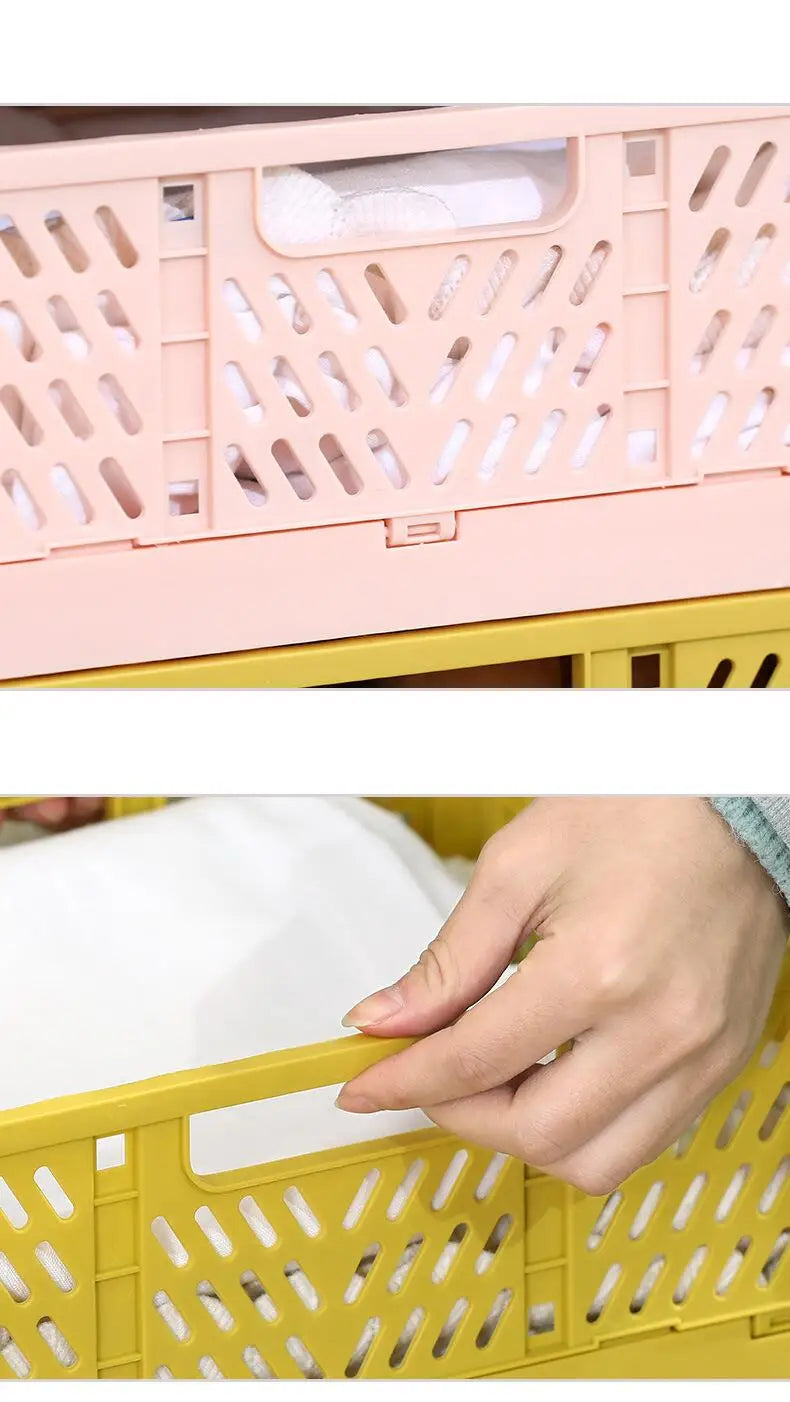 Foldable Storage Basket Wardrobe Organizer Box Kitchen Bathroom Accessories Gadgets For Clothes Toy Spices Condiments Vegetables
