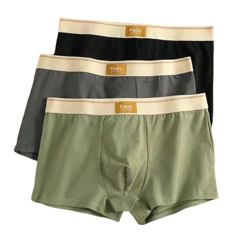 Three Pack Mens Breathable Cotton Boxers With U Convex Pouch For Comfortable Everyday Underwear