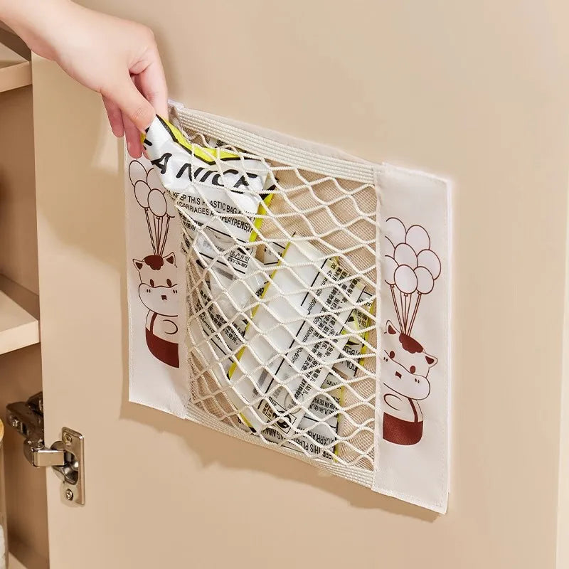 Bolsa de almacenamiento de cocina, bolsa de basura, organizador sin perforaciones, organizador de pared para el hogar, bolsa colgante, almacenamiento de plástico