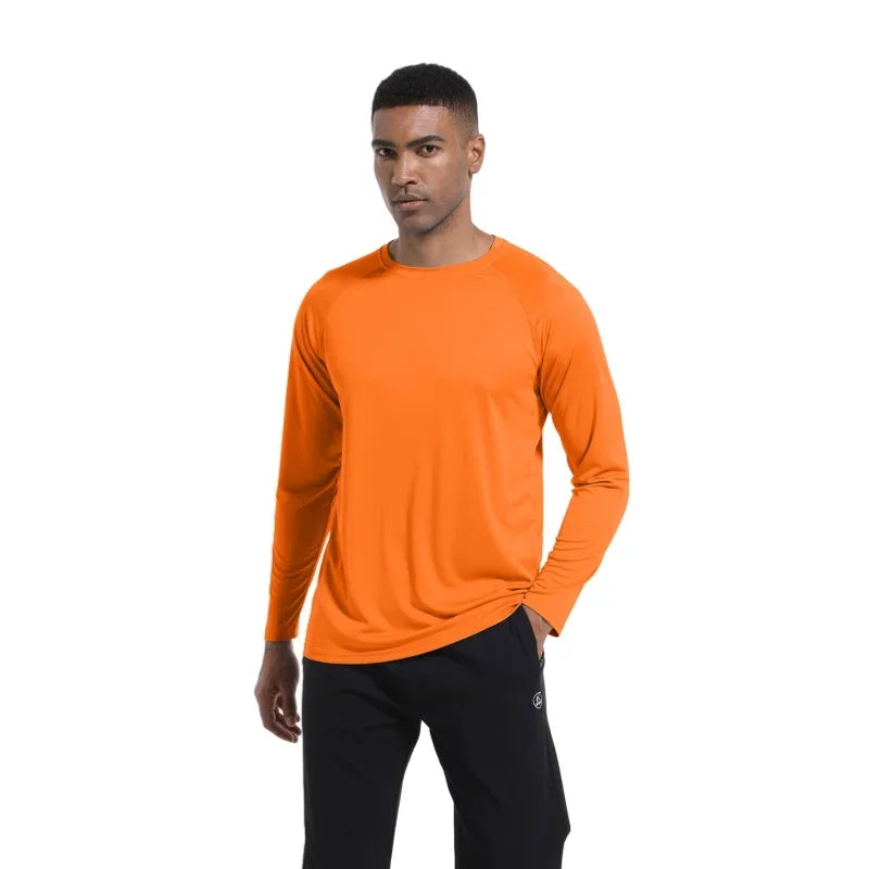 Men's UPF 50+ Sun Protection Long Sleeve T-Shirt - Quick Dry Athletic