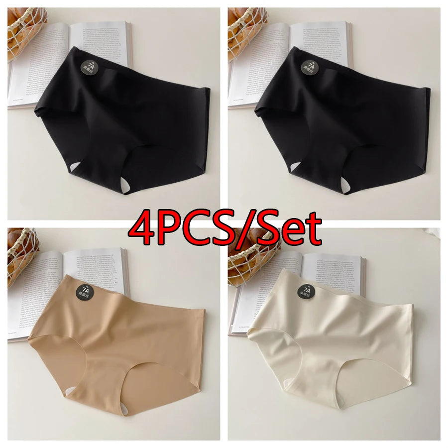 Premium Silk Seamless Panties For Women Set Of 4 Soft Lightweight Underwear M XL Breathable Comfort
