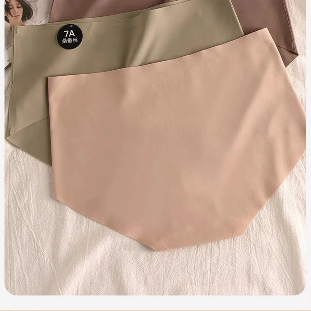 6pcs Seamless Mulberry Silk Panties Women's Ultra-thin Underwear Sexy High-elastic Soft Breathable Female Daily Panties