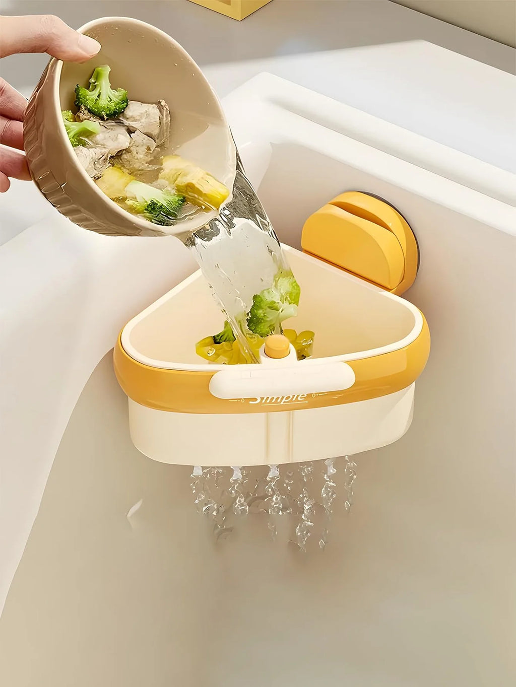 Kitchen Filter Drain Basket Fruit Vegetable Cleaning and Drainage Basket Cleaning Basket Triangular Sink Strainer for Food Waste