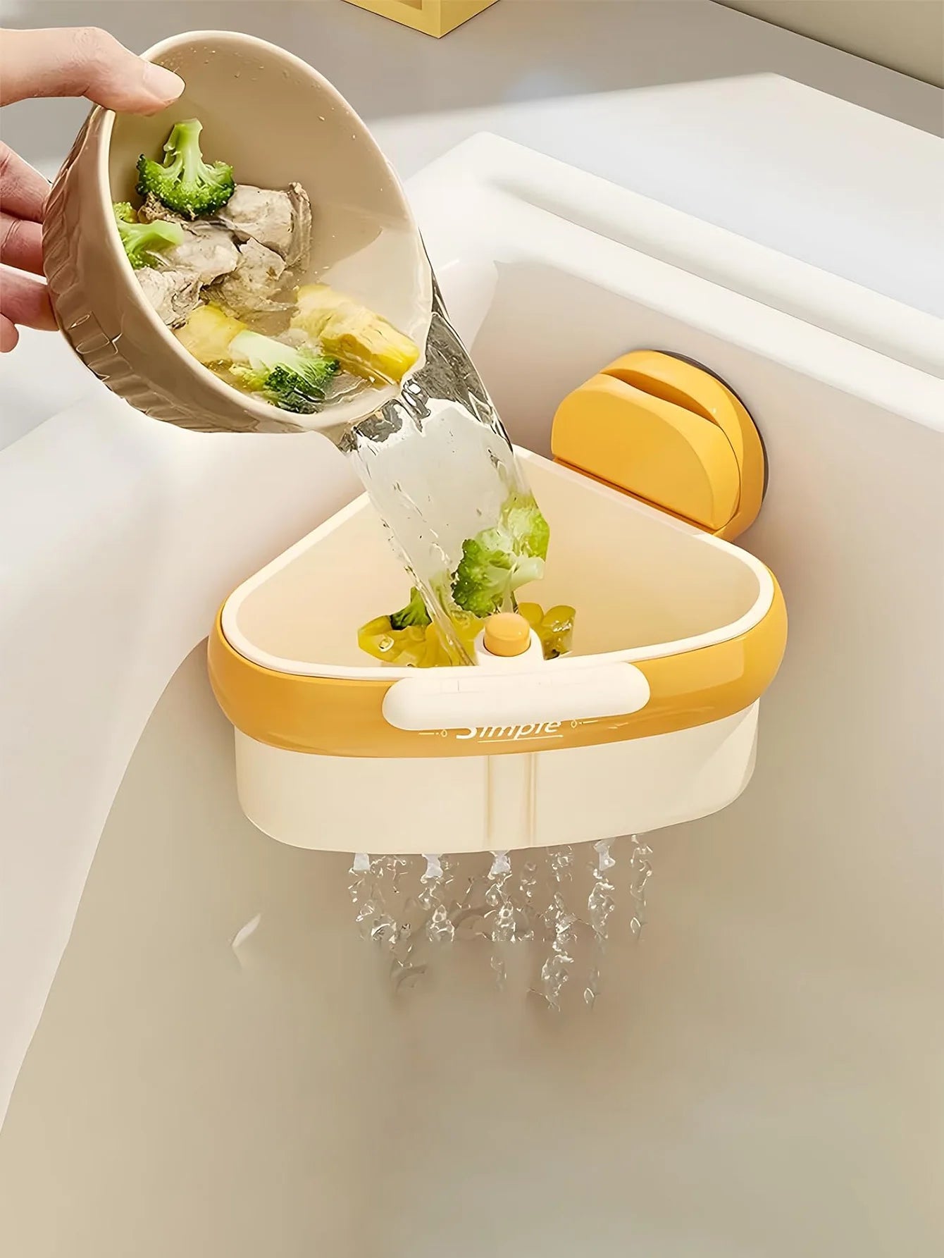Kitchen Filter Drain Basket Fruit Vegetable Cleaning and Drainage Basket Cleaning Basket Triangular Sink Strainer for Food Waste