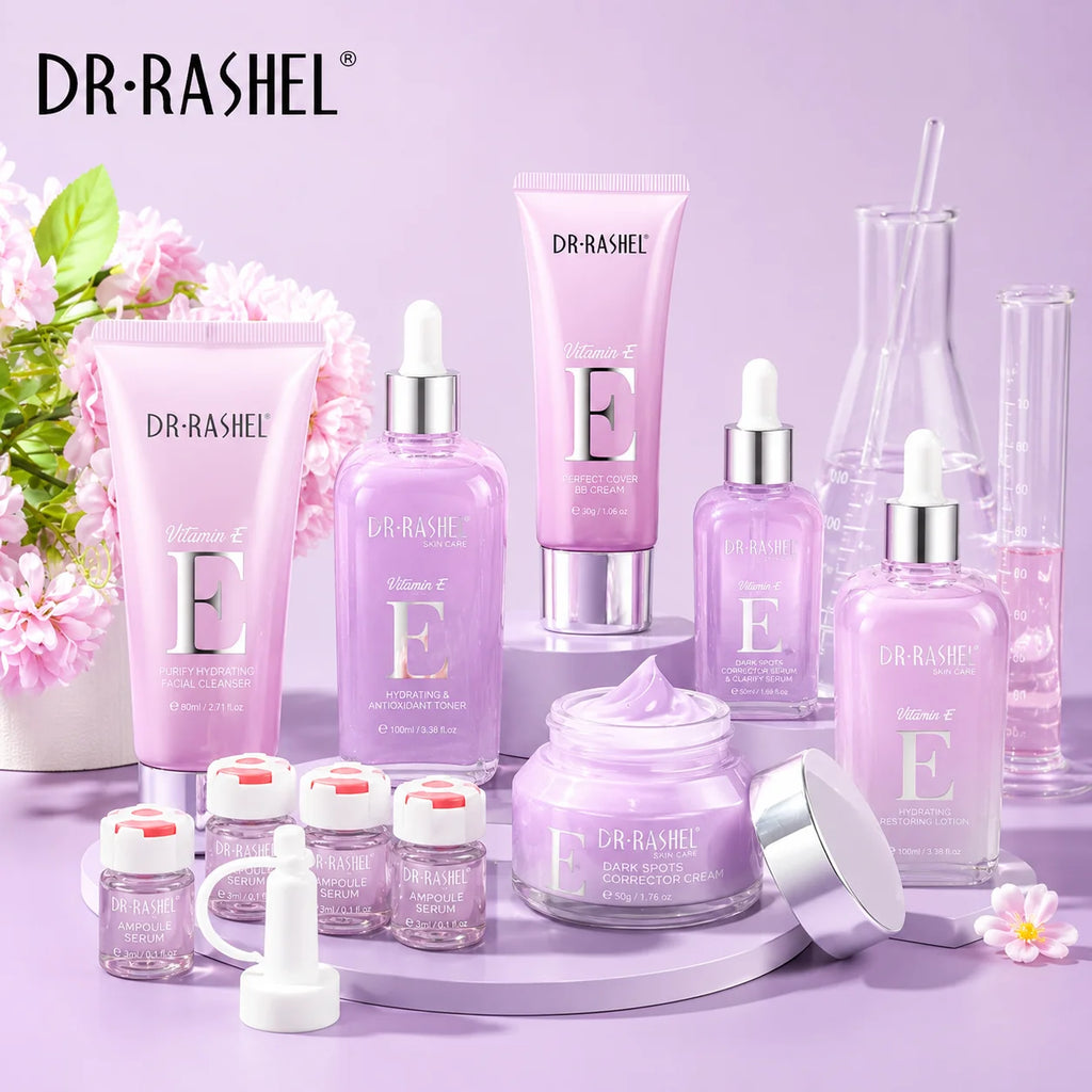 DR·RASHEL Facial Set Hydrating Repairing Brightening Whitening Vitamin E Skin Care Set 10pcs/kit