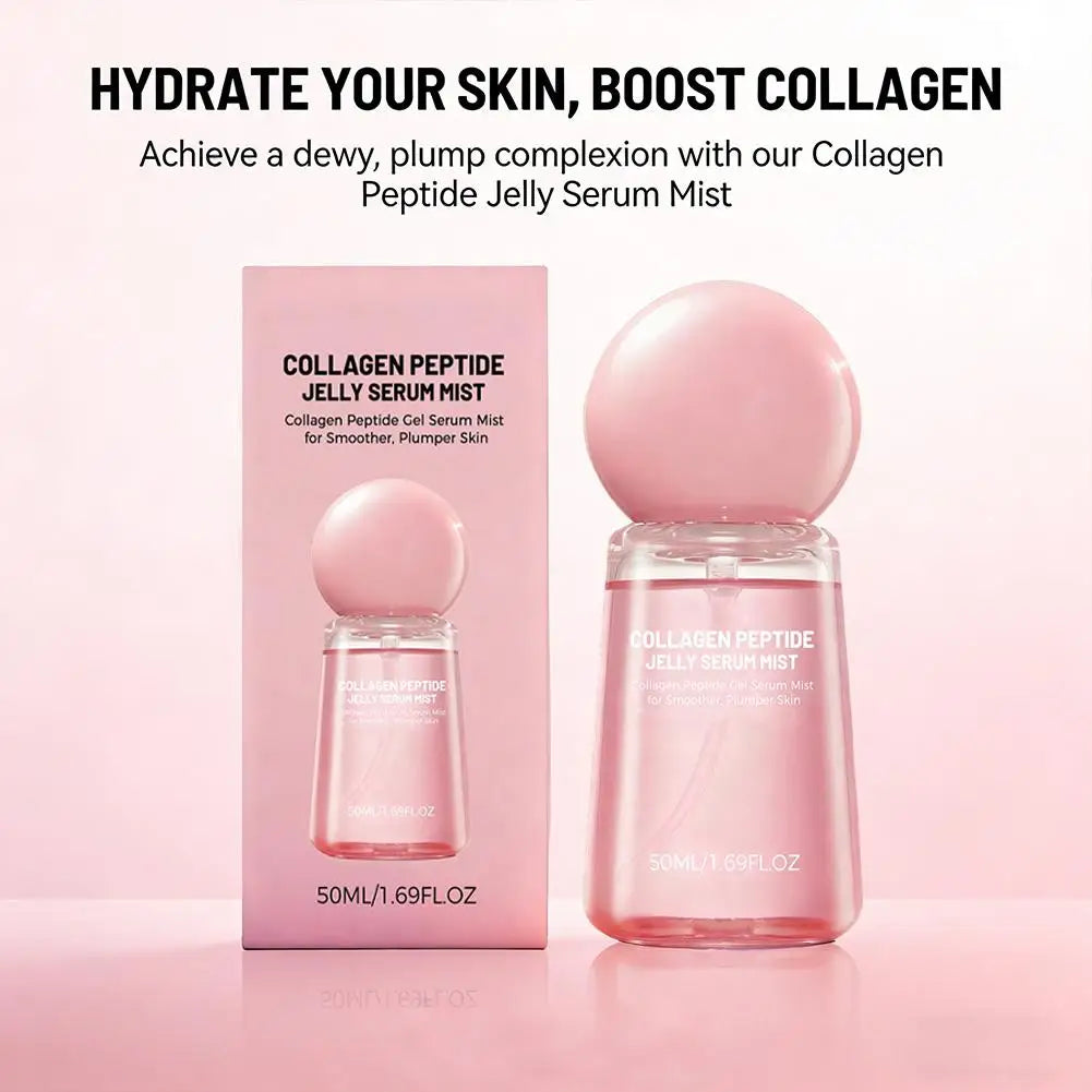 Collagen Peptide Jelly Serum Mist Plumping Smoothing Dry Skin Brighten Firming Deep Hydrating Spray Serum with Collagen Peptides