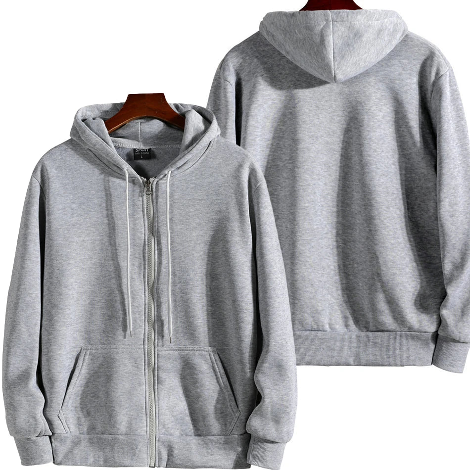 Fashion Zipper Hoodies Women'S/Men Fashion Long Sleeve Hooded Sweatshirt Casual Autumn Winter Sportwear Solid Clothes