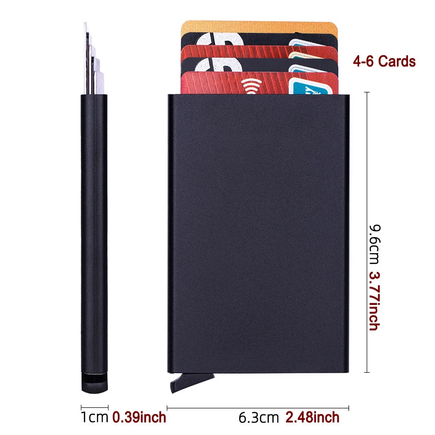ID Credit Bank Card Holder Wallet Luxury Brand Men Women Anti Rfid Blocking Protected Magic  Slim Mini Small Money Wallets Case