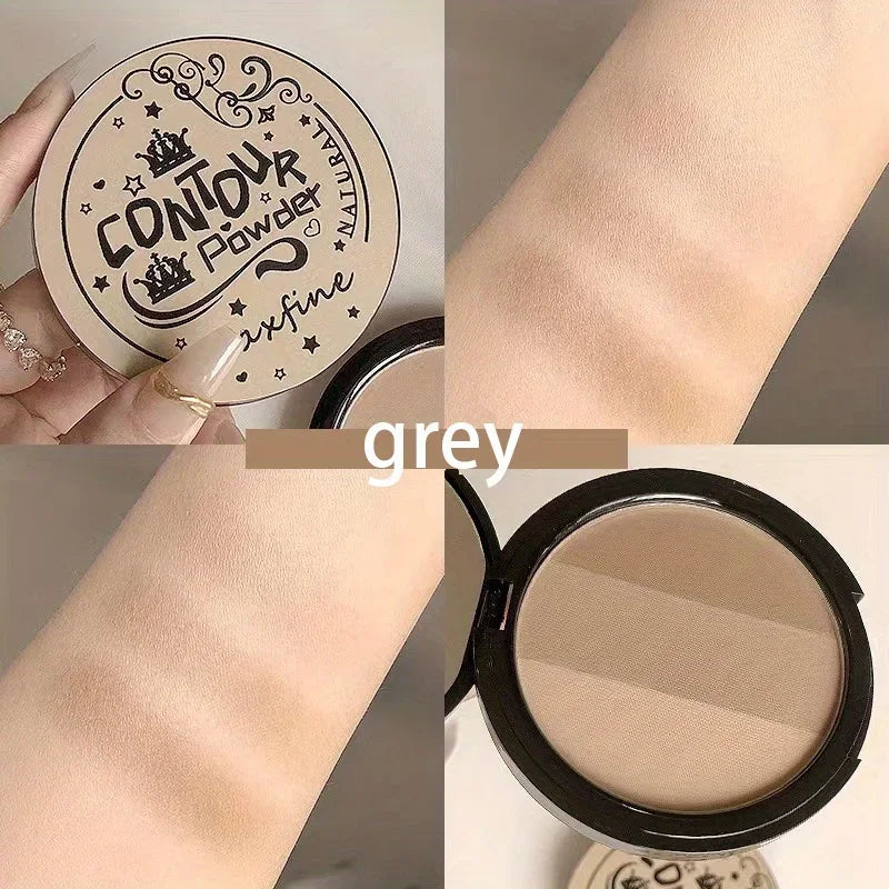Gray Trimming Contour Palette 3 Colors Matte Eye Shadow Nose Shade Brightening For Beginners