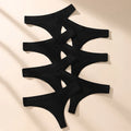 7Pcs/Set Women'S Thongs Cotton Panties Striped Underwear Sexy Underpants Solid Panty Soft G-Strings Plus Size Female Lingerie