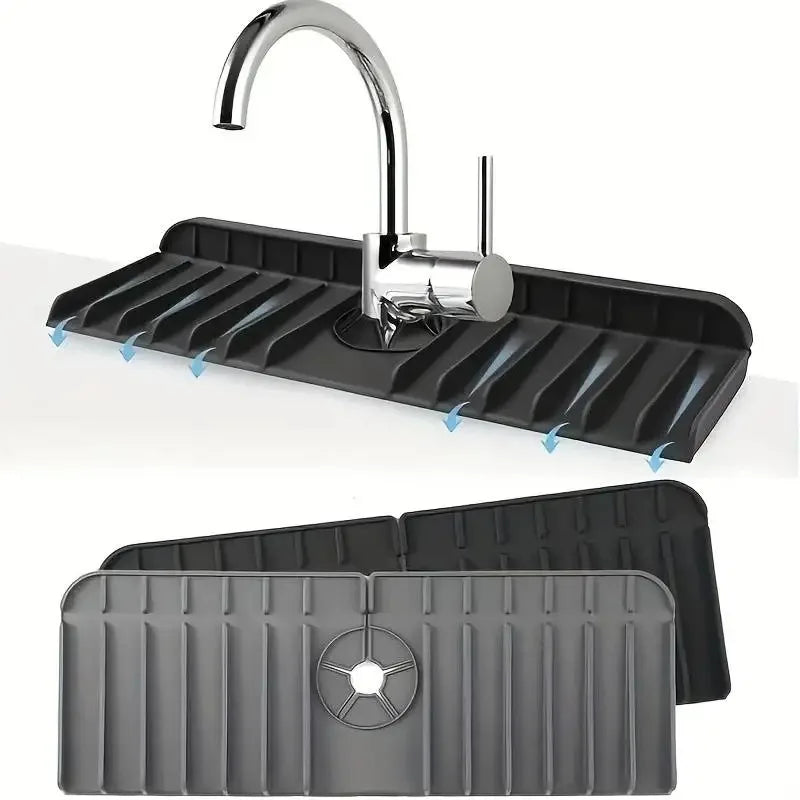 Tapete de silicona para grifos, soporte para jabón de platos y esponjas, alfombrilla de secado para encimera de cocina, protector contra salpicaduras para fregadero de cocina y baño, almohadilla de drenaje