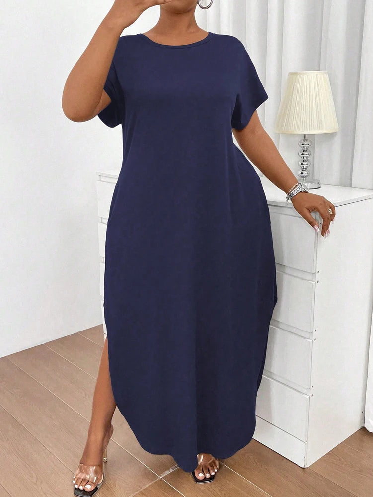 Plus Size Talla Grande Summer Long Dresses 2025 Casual Beach Maxi Loose Women's Dresses Comfortable Evening Gowns