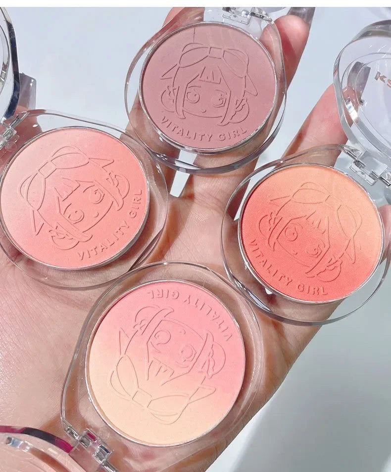 Dual Gradient Blush Highlights Natural Nude Makeup Brightening Cheek Purple Blue Female Niche Brand 2024 New Makeup Cosmetics