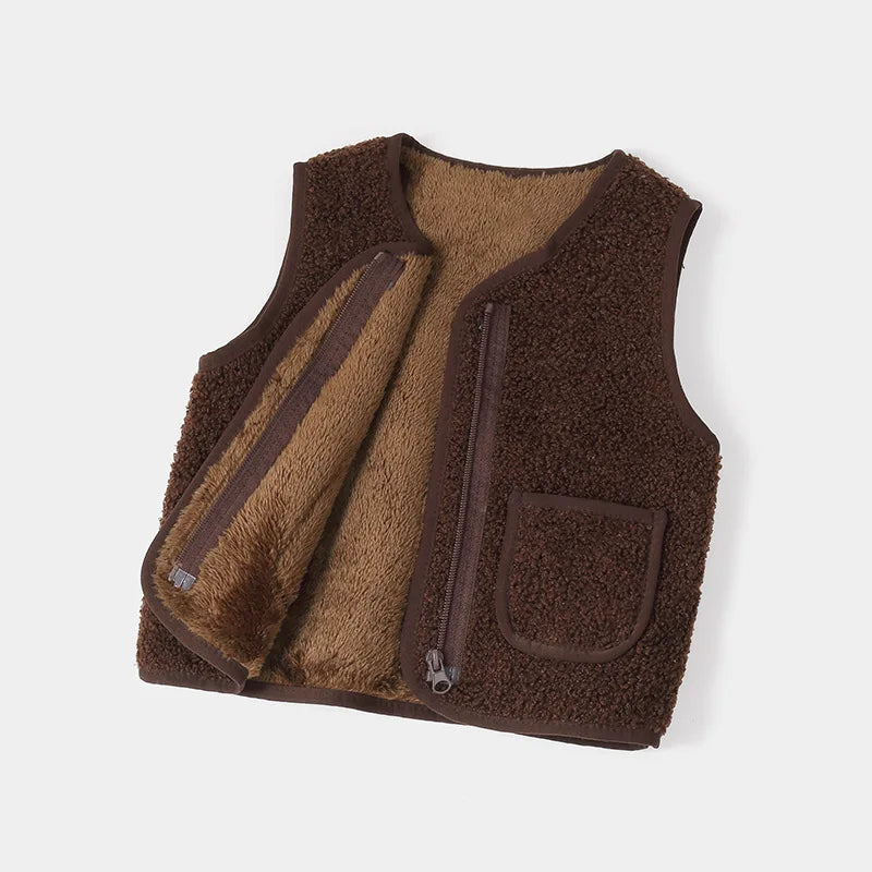 Baby Girl Boys Waistcoat Fleece Soft Warm Vest Autumn Winter Sleeveless Jacket for Children Boy Outerwear Toddler Coat Clothes
