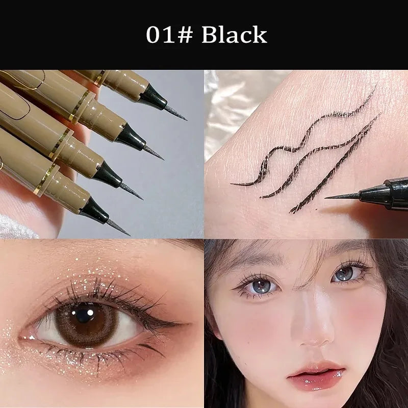 0.005mm Waterproof Liquid Eyeliner Matte Long Lasting Quick Dry Ultra-thin Eyeliner Lower Eyelash Pen Non Smudging Korean Makeup