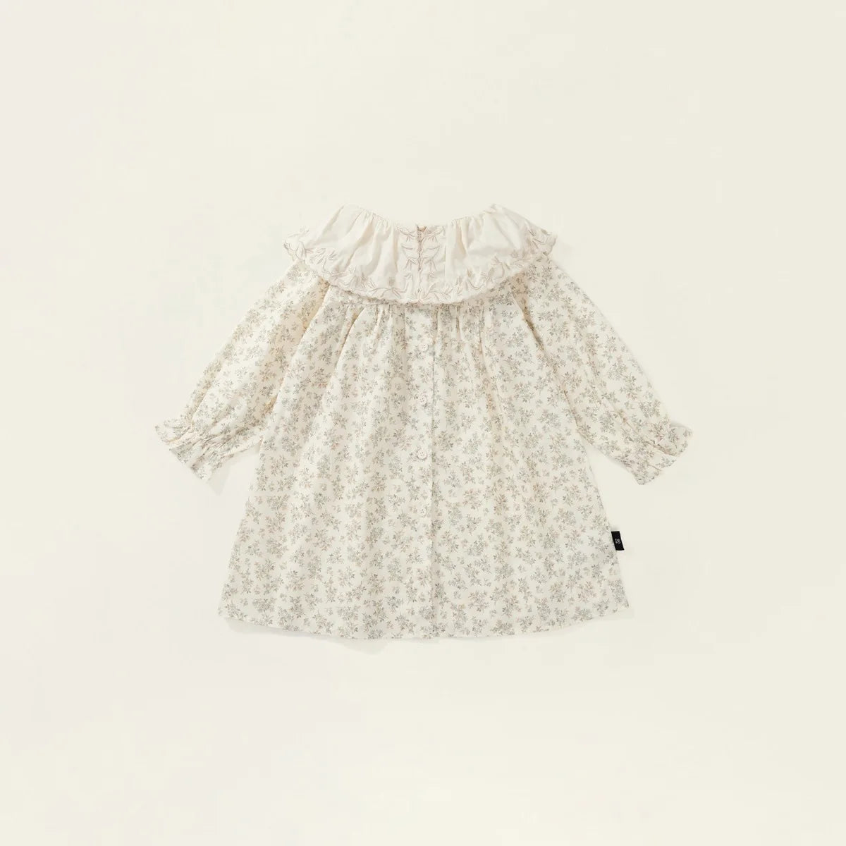 Children Girl Vintage Dress Spring Autumn Lace Turn Down Collar 2-8Y Princess Dress Fragment Flower Long Sleeve Baby Girls Dress