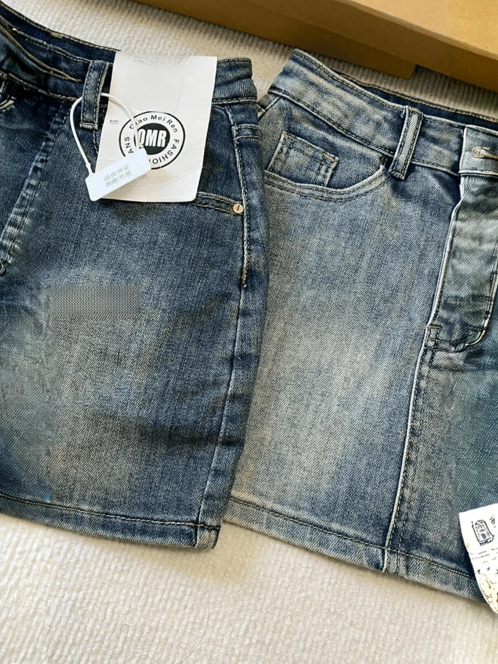 Hot Girl Denim  Skirt Summer plus Size Women's Pear Body Shape Slimming A-Line Short Skirt High Waist Non-Stretch Denim