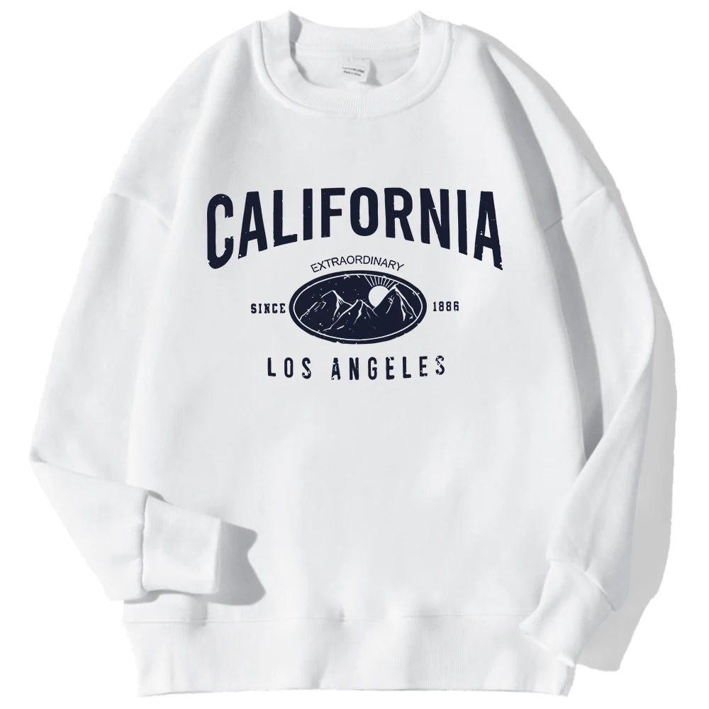 New York California Malibu Letter Sweatshirts Winter Women'S Casual Loose Hoodie Fleece Warm Crewneck Pullover Comfortable Clothes