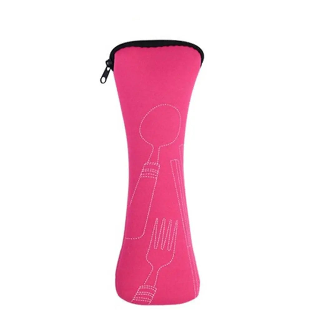 Bolsa de vajilla para viaje, bolsa de vajilla portátil para picnic sin vajilla, estuche de cubiertos, bolsas para picnic, caja de almacenamiento de tenedores y cucharas
