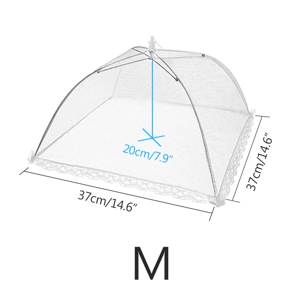 Cubierta de malla plegable para alimentos, tipo paraguas, para cocina, antimosquitos, para vegetales y frutas, transpirable, a prueba de insectos, utensilio de protección alimentaria