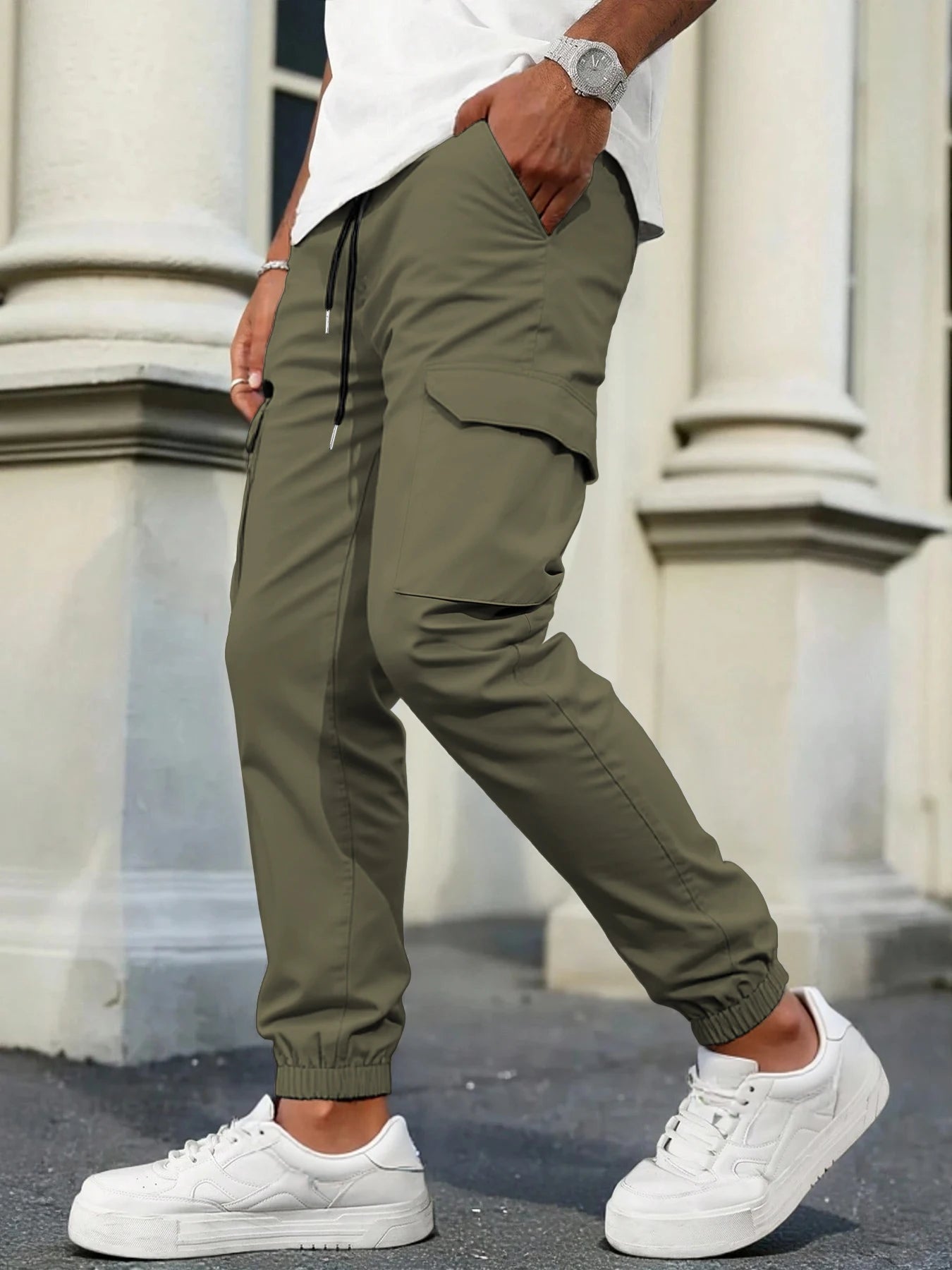 Men's High-Street Loose Straight Leg Workwear Trousers Sporty Casual Jacket Pants Streetwear Fashion Loose Fit Utility Pants