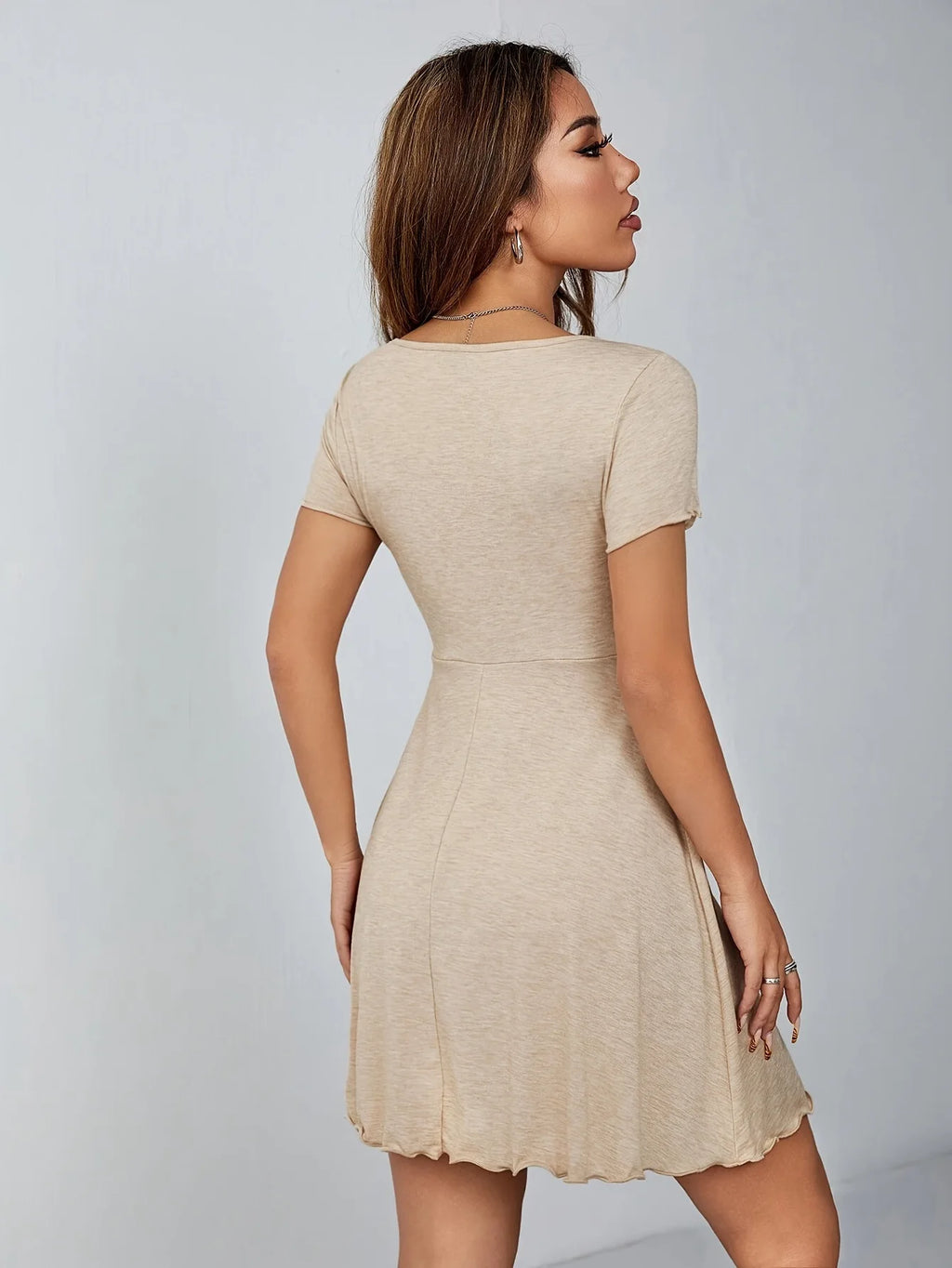 Summer Women V Neck Dress Pure Desire Style French Slim Fit Elegant Bowknot Waist Tied Casual Daily Party Dresses