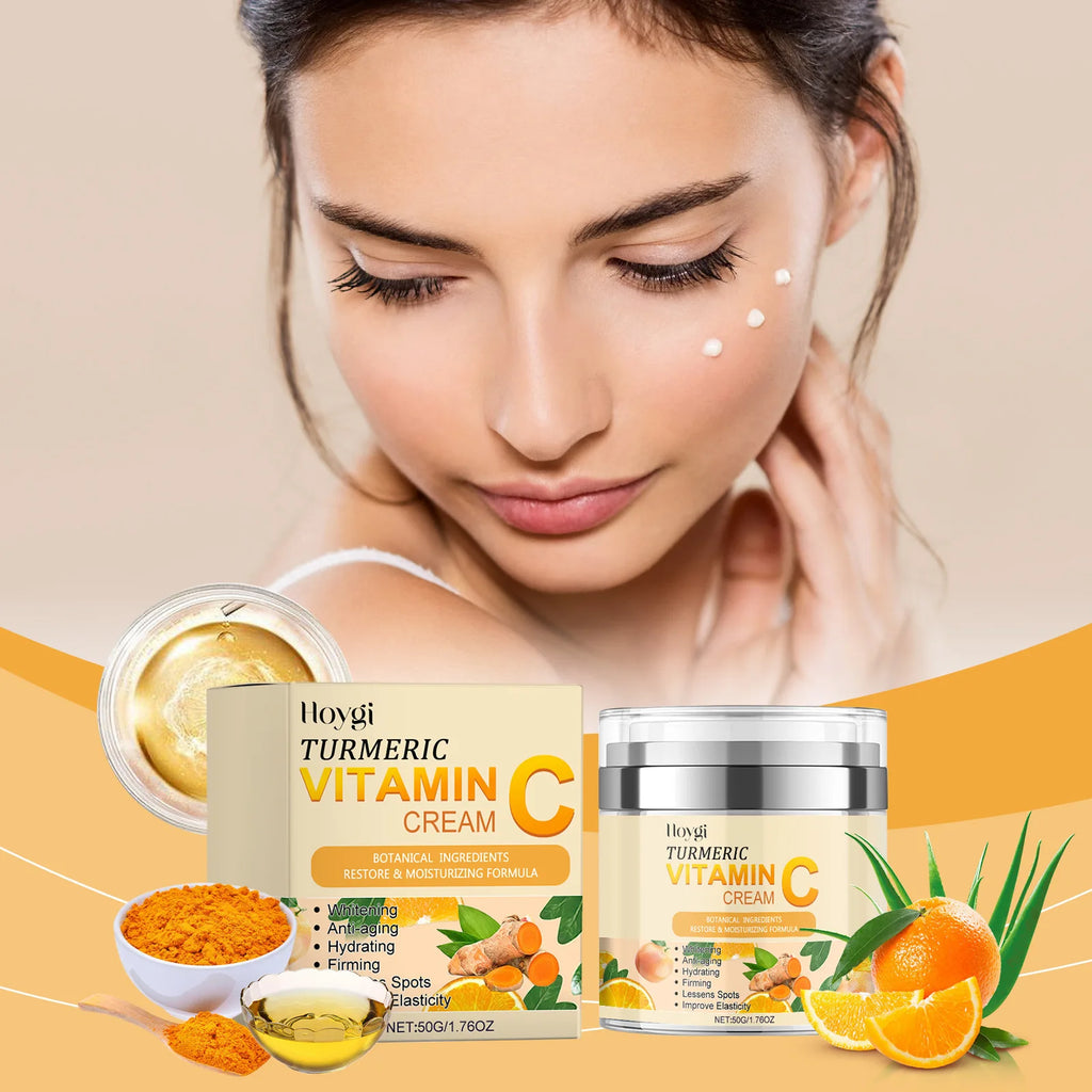 Turmeric Cleanser Oil Control Dark Spot Removal Anti Acne Deep Cleansing Shrink Pore Brightening Moisturizing Vitamin C Cream