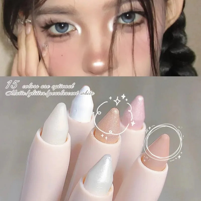 Diamond Highlight Eyeshadow Stick Matte White Pearl High Glossy Lying Silkworm Pen Face Flash Contouring Brightening Eyes Makeup