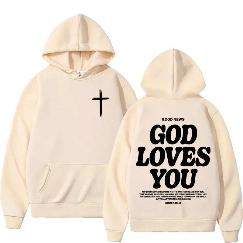 Christian Bible Verse Graphic Fleece Hoodie - Unisex Vintage Style