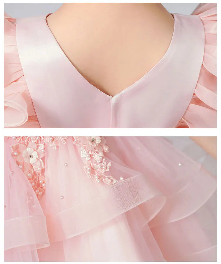 Fashion Flower Girl Dresses Sleeveless Lace Kids Clothes Girls Dress Summer Children Girls Party Dresses 4-14 Years