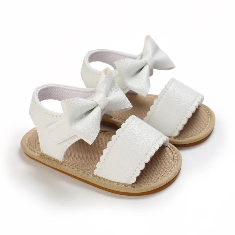 Baby Girl Summer Sandals 0-18 Months Cute Bow Rubber Sole First Walker Casual Comfortable Newborn Sneakers