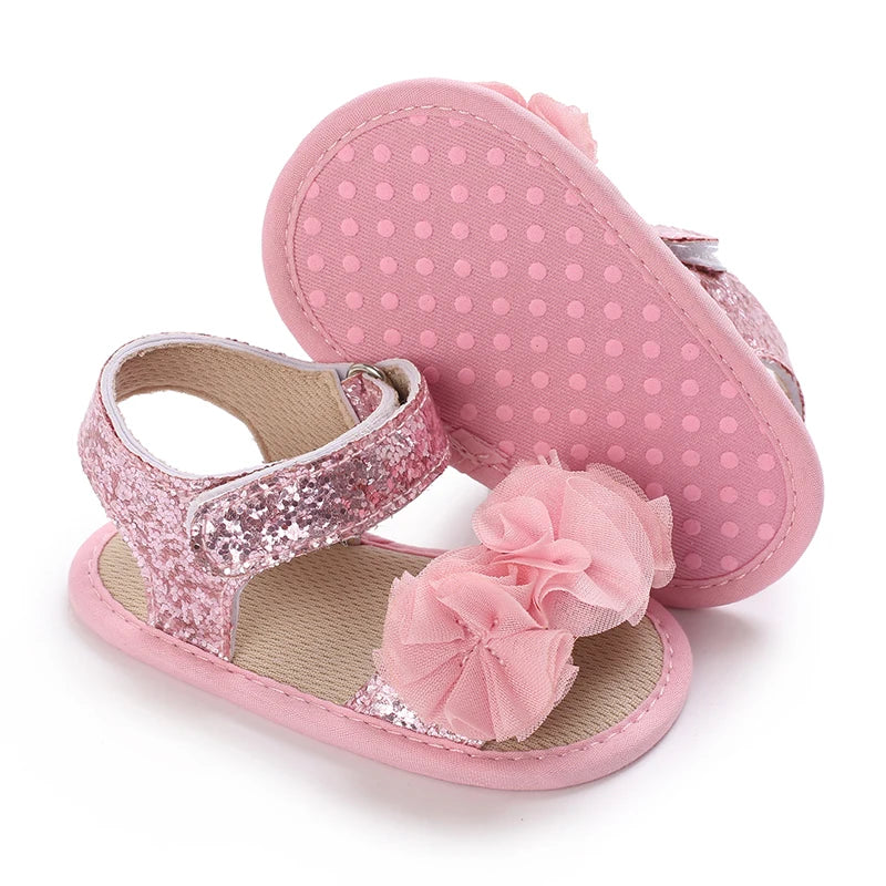 2025 New 0-18M Summer Newborn Baby Girls Boys Sandals Shoes Butterfly Flat With Heel Soft Bottom Anti Slip Shoes