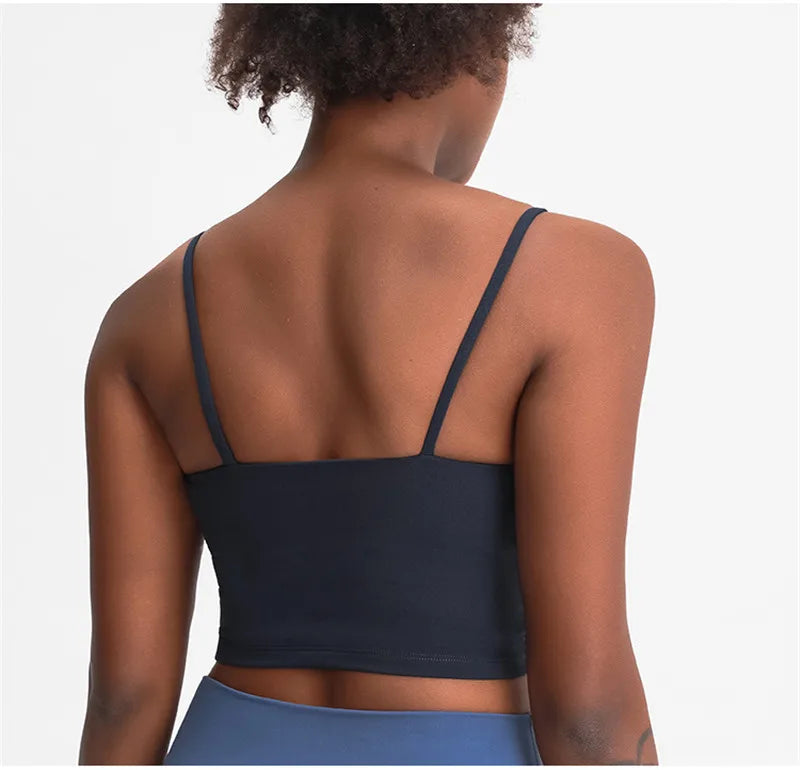 Solid Color Women Sports Bra Comprehensive Training Shockproof Halter Soft Sports Fitness Top Gym Yoga Chest Pad Comprehensive