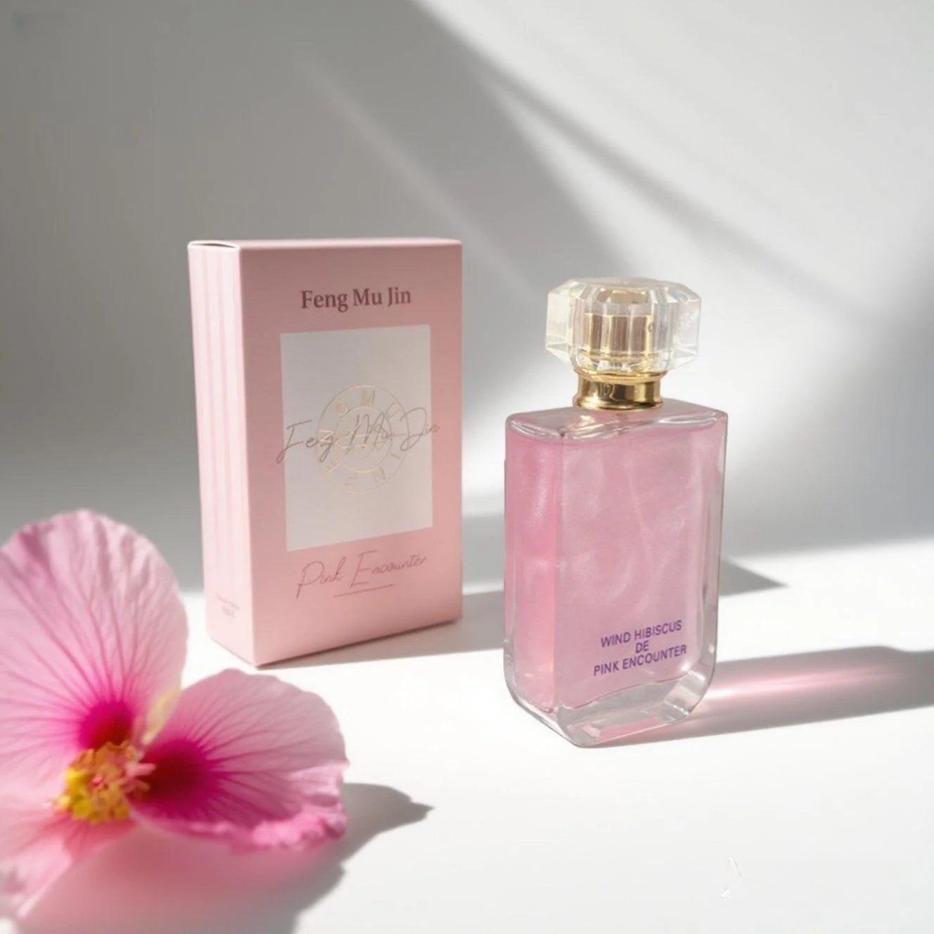 50ml Feng Mu Jin Pink Encounter Women Eau De Parfum, Long Lasting Floral Fruity Perfume, Grapefruit Quince Hyacinth Jasmine Scent, Musk Cedar Amber Fragrance, Shimmer Quicksand Bottle Gift for Girlfriend