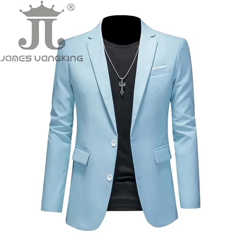 Boutique Fashion Mens Blazer Solid Color Premium High End Suit Jacket For Men Groom Wedding