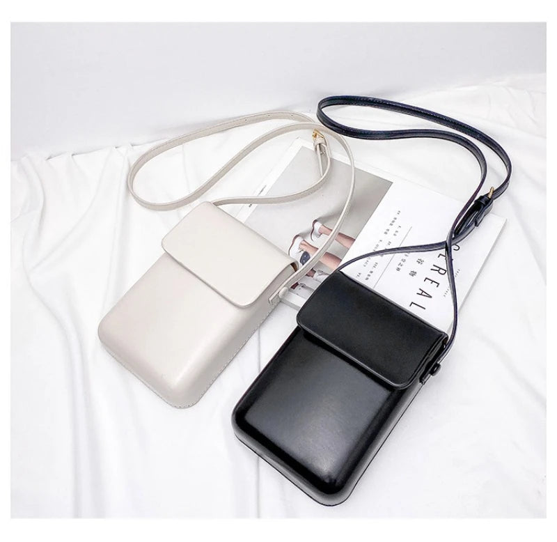 Flap Crossbody Bags Women Mini PU Leather Shoulder Purses and Handbags for Girls Ladies Phone Simple Solid Designer Bag