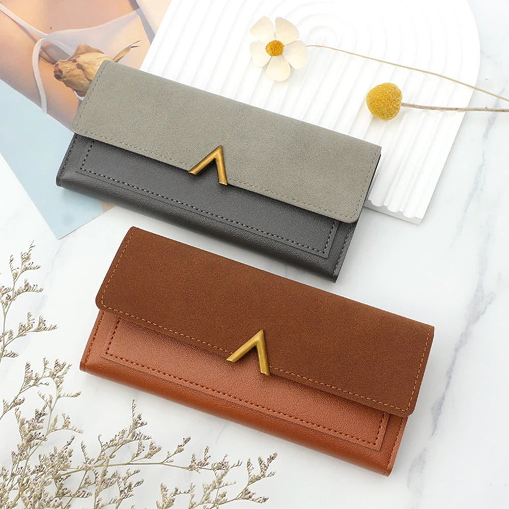 CNGRANDBAG Women's Personalized PU Leather Tri-Fold Wallet