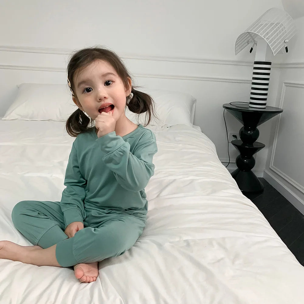 Kids Unisex Cotton Pajama Set - 2-Piece Sleepwear for Ages 1-8 Years