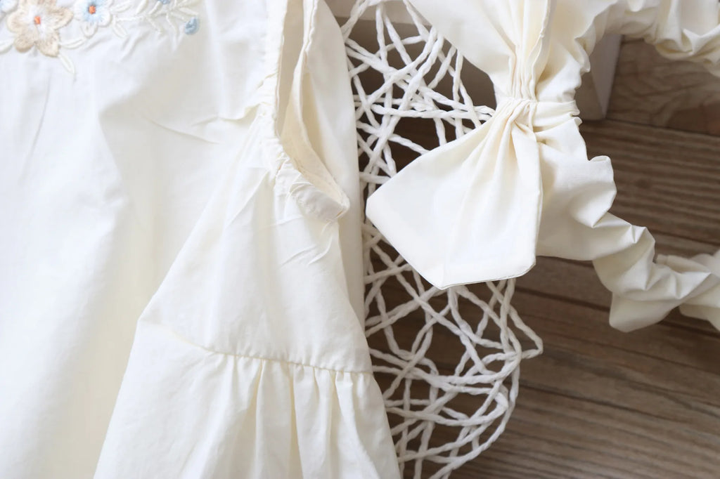 Embroidery Little Flower dresses for Girls clothes Summer Cotton Vest Dress Children's 2026 New