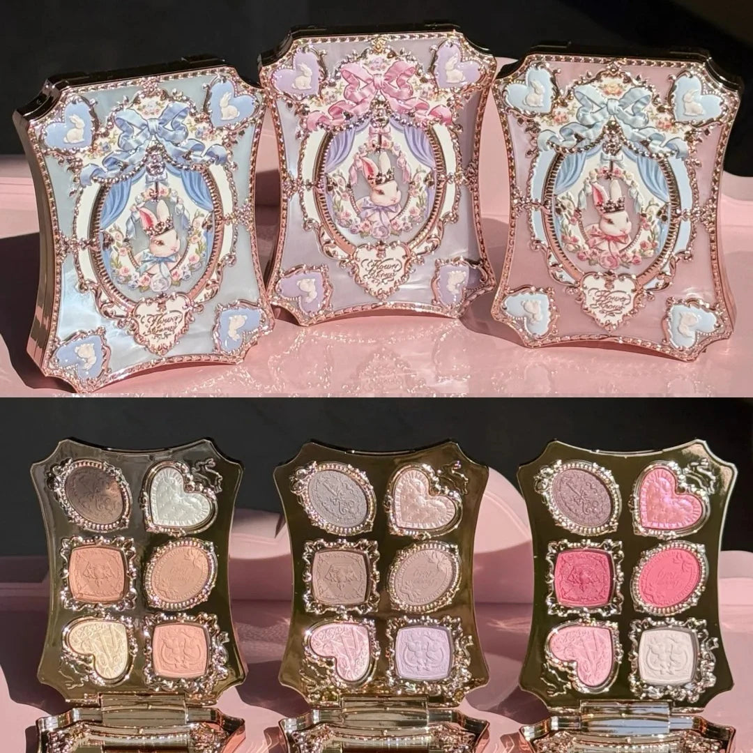 Flower Knows 2026 Bunny Garden Eyeshadow Palette Cute Rabbit Themed All-In-One Cosmetic Collection with Blush & Highlight